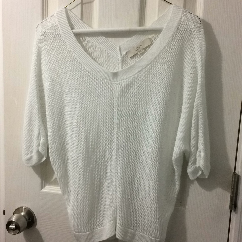 LOFT by Ann Taylor V-Neck Sweater Crochet Style